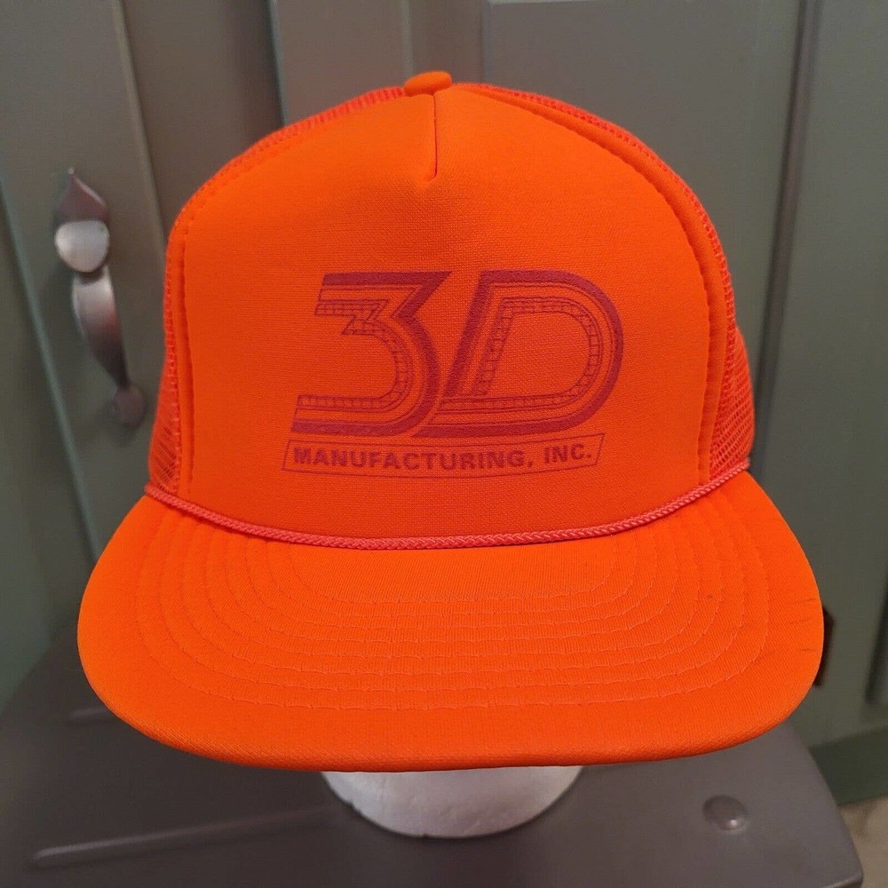 VTG 3D Manufacturing Inc Brand Orange Otto Mesh Trucker Snapback Hat Cap